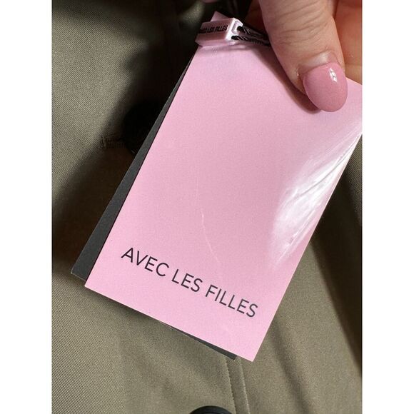 AVEC LES FILLES City Relaxed Water Resistant Belted Trench Coat Size L NWT! - Picture 11 of 11